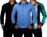 Camisa masculina tricoline